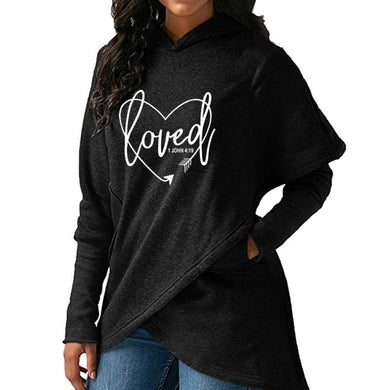 New Fashion Love Print Sweatshirts Femmes Hoodies Tops Clothings Loose Print Street Thick Sweet Pullovers And For Women