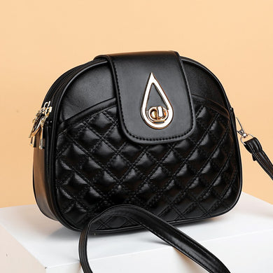 Simple Texture Fashion Rhombus Embroidery Thread Shoulder Bag