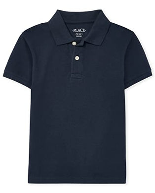 Boys Single Short Sleeve Pique Polo, Nautico, Large