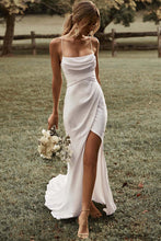 Load image into Gallery viewer, High Quality Satin French Sling Light Wedding Dress