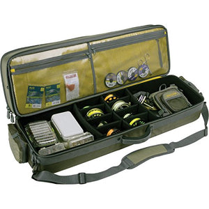 Cottonwood Fly Fishing Rod & Gear Bag Case, Fits 4-Piece, 9.5-Foot Fishing Rods, Heavy-Duty Honeycomb Frame, 1674 CU in / 27 L, Gray/Lime 6379