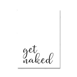 Bathroom Wall Decor Canvas Painting Get Naked Sign Canvas Art Poster One Line Sexy Woman Drawing Canvas Picture Fashion Painting