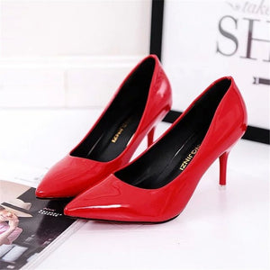 Women's Shoes Large Size Boats Shoes Woman High Heels Wedding Shoes Pumps zapatos mujer 2020 Thick Heels ladies shoes Black Red