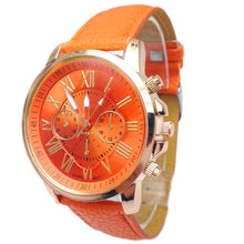 Load image into Gallery viewer, Men Leather Quartz Wrist watch Round Glass Simple Fashion