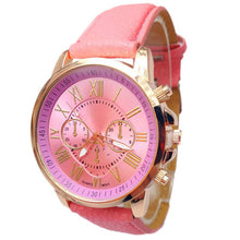 Load image into Gallery viewer, Men Leather Quartz Wrist watch Round Glass Simple Fashion