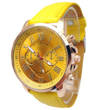 Load image into Gallery viewer, Men Leather Quartz Wrist watch Round Glass Simple Fashion