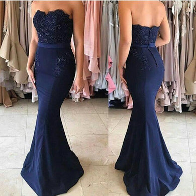 Royal Blue Mermaid Prom Dress 2018 Long Sexy Party Evening Gowns Custom Made Sweep Train Satin Vestido de Festa Prom dress