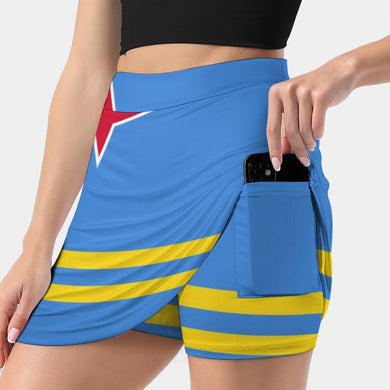 Flag Of Aruba Skirts Woman Fashion 2022 Pant Skirt Mini Skirts Office Short Skirt Flag Of Aruba Aruba