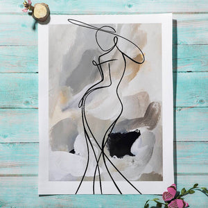 Fashion Abstract Lines Curve Woman Wall Art Canvas Painting Geometry Nordic Posters And Print Wall Pictures Living Room Decor 1