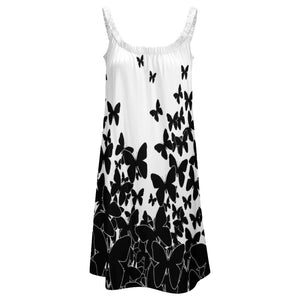 Black Butterfly Art Dress Butterflies Swarming Sleeveless Beach Dresses Korean Fashion A Line Sundress Summer Graphic Clothes