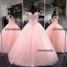 Load image into Gallery viewer, Vestido de 15 anos debutante sweet 16 dresses Pink Custom made Crystals Beading quinceanera dresses vestidos de 15 anos Dress
