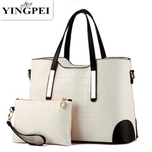 Load image into Gallery viewer, YINGPEI Women Bag Vintage Messenger Bags Shoulder Handbag Women Top-Handle Crocodile Pattern Composite Bag Purse Wallet Leather