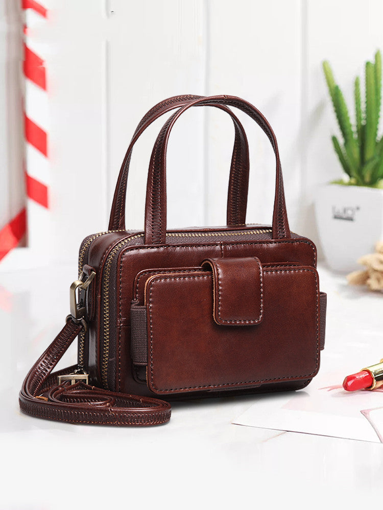 Leather Women's Bags New Trendy Mini All-match Messenger Bag