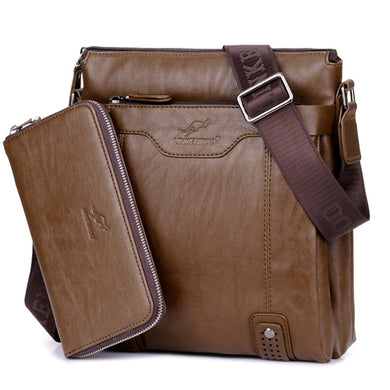 One Shoulder Men's Leather Bag Crossbody Business Briefcase