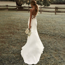 Load image into Gallery viewer, High Quality Satin French Sling Light Wedding Dress