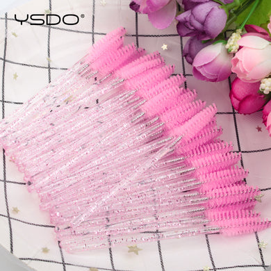 Disposable 5-50 Pcs Crystal Eyelash Brushes Diamond Handle Mascara Wands Eyelash Extension Makeup Tools Eyelash Brush wholesale