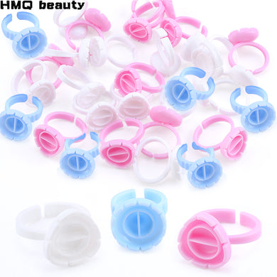 Wholesale 50/100Pcs Disposable Eyelash Glue Fan Cup Rings Holder  Container Tattoo Pigment Eyelash Extension Tools Lash Supplies