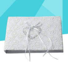 Load image into Gallery viewer, Guest Book White Lace Ribbon Sign Book for Wedding Engagement Party