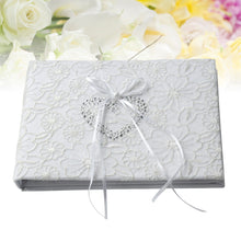 Load image into Gallery viewer, Guest Book White Lace Ribbon Sign Book for Wedding Engagement Party