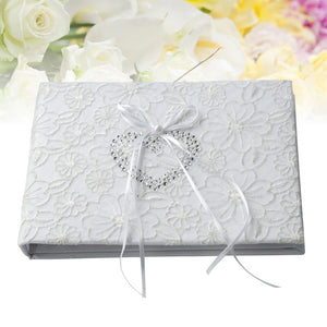 Guest Book White Lace Ribbon Sign Book for Wedding Engagement Party