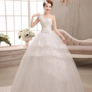 Bridal Dresses Wedding Dress Bridal Floor length Slim Dresses One Shoulder Bandage Wedding Dress