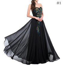 Load image into Gallery viewer, Embroidered Chiffon Peacock Evening Dresses Mopping Dress