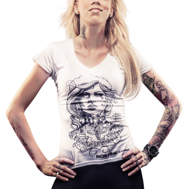 Tattooed Girl (Women's Deep V-Neck Tee)